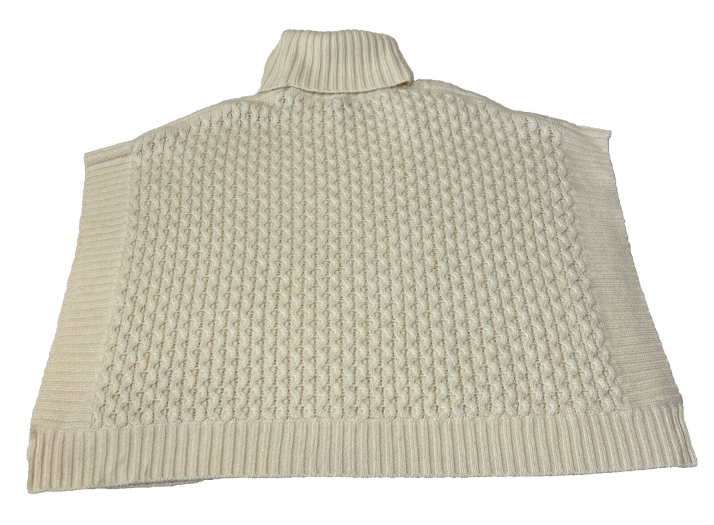 Banana Republic Women's Cowl Neck Sweater XS Cream Wool Blend Cable Knit